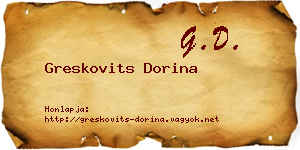 Greskovits Dorina névjegykártya